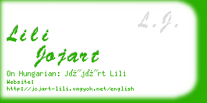 lili jojart business card