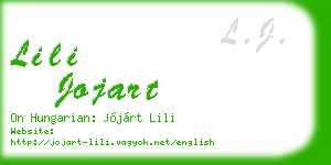 lili jojart business card